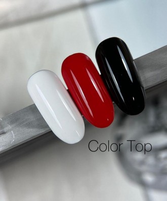 
Топ для гель-лака Saga Color Top Black 9 мл - в 3 х цветах: черный, белый и кра. . фото 3