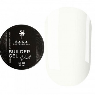 Гель для наращивания ногтей Saga Builder Gel Veil 07 белый
 Saga Professional Bu. . фото 2