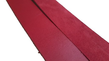 Смуга для ременя червона 140*4 см з натуральної шкіри 4 мм, червона ремінна поло. . фото 2