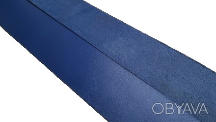 Смуга для ременя темно-синя 140*4 см з натуральної шкіри 4 мм, ремінна полоса 14. . фото 1