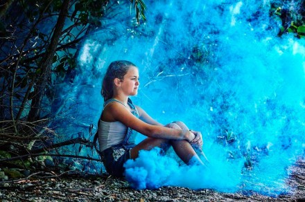 Сині (блакитні) густі димові шашки для визначення статі дитини довгі 22,5 см, 60. . фото 20