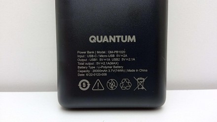 Універсальний мобільний акумулятор Quantum QM-PB1020 - це портативний зарядний п. . фото 6
