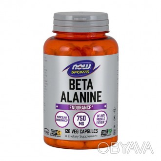 Beta-Alanine 750 mg (120 caps) из США для улучшения мышечной выносливостиБета-ал. . фото 1