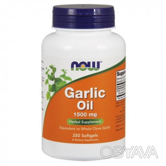 Garlic Oil 1500 mg (250 softgels) - натуральный продукт для поддержки здоровья с. . фото 1