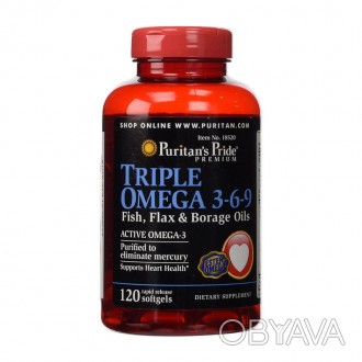 Triple Omega 3-6-9 Fish, Flax & Borage Oils (120 softgels)Triple Omega 3-6-9 Fis. . фото 1