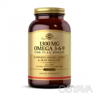Solgar Omega 3-6-9 1300 mg – комплекс из трех масел премиального качества: рыбий. . фото 1