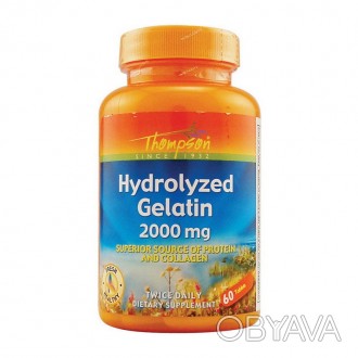 Hydrolyzed Gelatin 2000 mg (60 tabs) - натуральное средство для здоровья кожи, в. . фото 1
