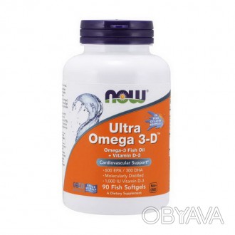 Ultra Omega 3-D (90 fish softgels) - полезный комплекс для здоровьяПреимущества . . фото 1