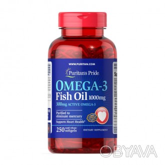 Omega-3 Fish Oil 1200 mg – это запатентованный рыбий жир, который содержит 300 м. . фото 1