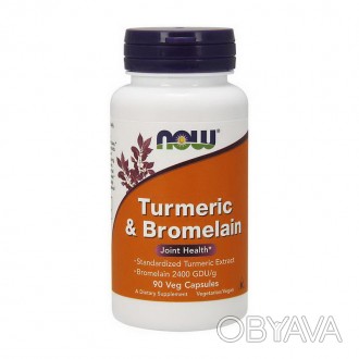 Turmeric & Bromelain (90 veg caps) для здоровья суставов и искусственного воспал. . фото 1