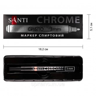 Маркери SANTI "Chrome" завдяки спеціальним високопігментованим чорнилам на спирт. . фото 5