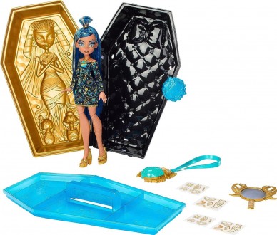 
Готовий до святині. Цей футляр Golden Glam включає ляльку Monster High і муміфі. . фото 2