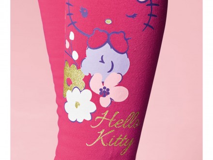 Утеплені трикотажні лосини з принтом Hello Kitty. Талія на широкій блискучій гум. . фото 6