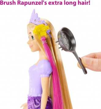 
Ця лялька Рапунцель із наддовгим волоссям і багатьма елементами для укладання с. . фото 9