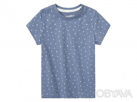 Хлопковая футболка бренда Lupilu с коротким рукавом и круглым вырезом горловины.. . фото 1