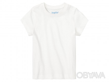 Хлопковая футболка бренда Lupilu с коротким рукавом и круглым вырезом горловины.. . фото 1