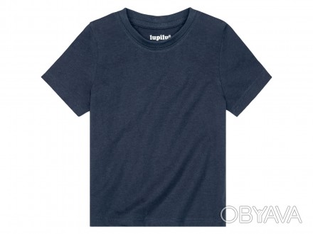 Бавовняна футболка бренду Lupilu з коротким рукавом і круглим вирізом горловини.. . фото 1