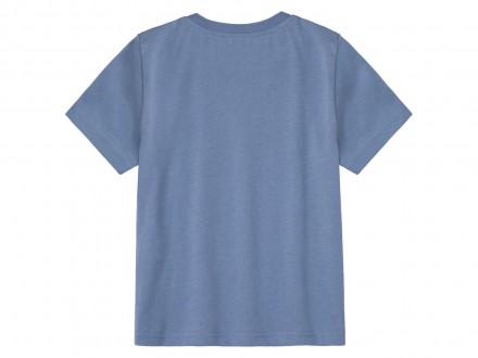 Бавовняна футболка бренду Lupilu з принтом спереду. Коротким рукавом та круглим . . фото 3