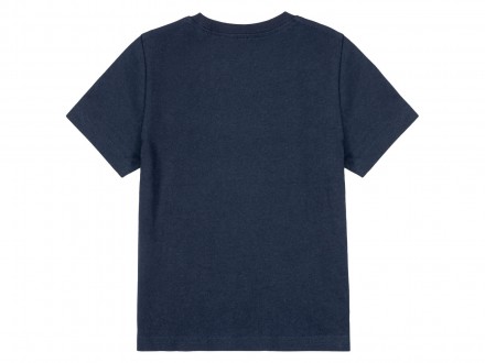 Хлопковая футболка бренда Lupilu с принтом спереди. Коротким рукавом и круглым в. . фото 3