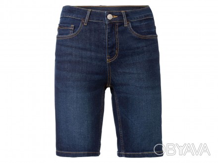 Жіночі джинсові шорти-бермуди від марки Esmara. З кишенями спереду та ззаду. Зас. . фото 1