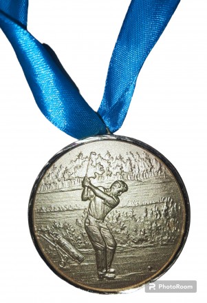 Спортивная, сувенирная медаль Гольф, металл, диаметр-5см. . фото 3