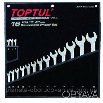 Набір ключів ріжково-накидних TOPTUL 16 шт. 7-32 Hi-Performance GPAX1601 - 7,8,9. . фото 1