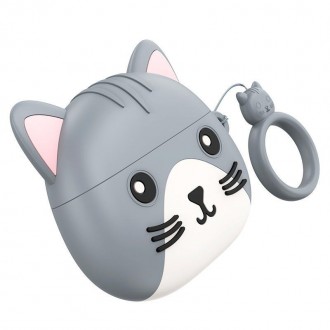 Дитячі бездротові навушники Bluetooth HOCO Cat EW46 в кейсі сірі
Дитячі бездрото. . фото 5