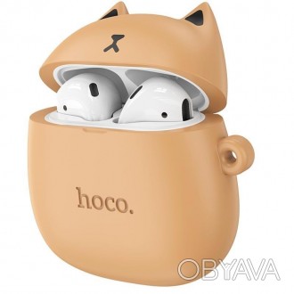 Дитячі навушники бездротові Bluetooth HOCO Cat EW45 в кейсі помаранчеві
Дитячі б. . фото 1