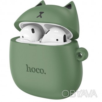 Навушники дитячі бездротові Bluetooth HOCO Cat EW45 в кейсі оливкові
Дитячі безд. . фото 1