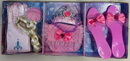Набор принцессы, туфли, корона, коса, перчатки, сумочка, с аксессуарами, в короб. . фото 4