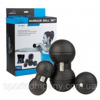 Призначення: Набір масажних м'ячів для фітнесу арахіс PowerPlay 4007 комплект з . . фото 2