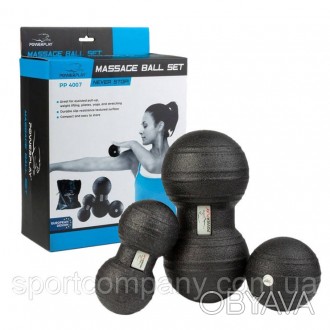 Призначення: Набір масажних м'ячів для фітнесу арахіс PowerPlay 4007 комплект з . . фото 1