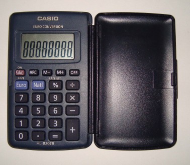 Кишеньковий калькулятор Casio HL-820 ER, 8-розр.,великий дисплей, захисна кришка. . фото 2