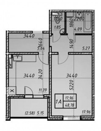 Продам 1 кімнатну квартиру  49 м) в будинку № 1 в ЖК "Навігатор-2", ву. . фото 4