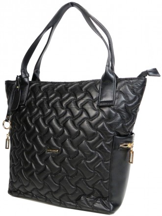 Стеганная женская сумка из эко кожи Giaguaro черная 
041978449-1
Описание товара. . фото 3