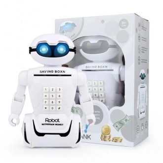 Робот-копилка, это одновременно и игрушка и копилка и светильник, и сейф с кодов. . фото 2