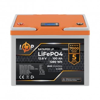 Акумулятор LP LiFePO4 12,8V - 100 Ah (1280Wh) (BMS 100A/50А) пластик LCD

Акум. . фото 2