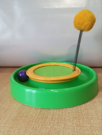 Интерактивная игрушка трек    « Погоняй мячик » с пружинкой для кота. . фото 7