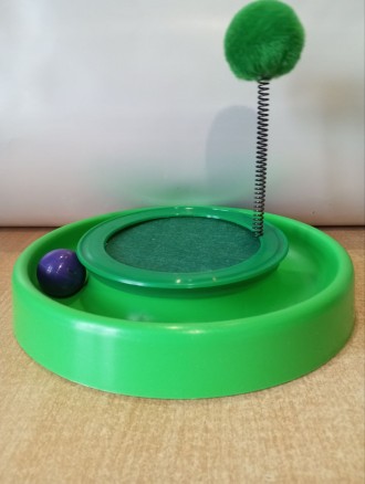 Интерактивная игрушка трек    « Погоняй мячик » с пружинкой для кота. . фото 6