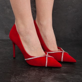 Жіночі туфлі червоні Cabaret 2606
Туфлі жіночі виконані зі штучної замші. Модель. . фото 10