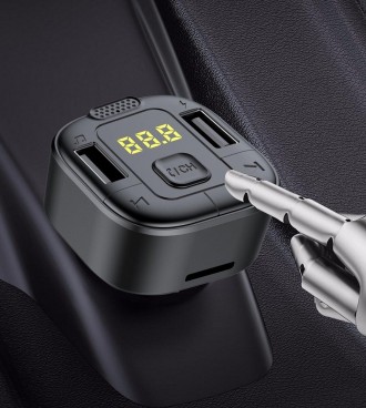Функціональний автомобільний FM-трансмітер з інтерфейсом Bluetooth — відмінне рі. . фото 4