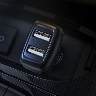 Автомобільний зарядний пристрій HOCO Z36 Leader dual port car charger set(iP) Bl. . фото 8