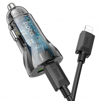 Hoco Z47A 30W ( Type-C + USB) — автомобільний зарядний пристрій з підтримкою шви. . фото 3