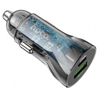 Hoco Z47A 30W ( Type-C + USB) — автомобільний зарядний пристрій з підтримкою шви. . фото 2