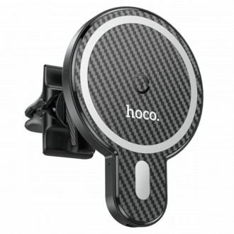 HOCO CA85 Ultra-fast magnetic wireless charging car holder Black ─ автомобільний. . фото 2
