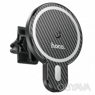 HOCO CA85 Ultra-fast magnetic wireless charging car holder Black ─ автомобільний. . фото 1