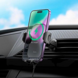 Автомобільний тримач HOCO HW4 Journey wireless fast charging car holder(air outl. . фото 8