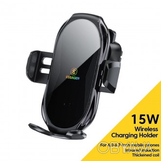 Тримач для мобільного Essager Premium Electric Phone Wireless Charger Bracket bl. . фото 1