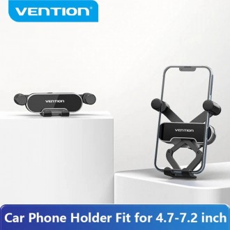 Vention One Touch Clamping Car Phone Mount With Suction Cup Black Square Type (K. . фото 3
