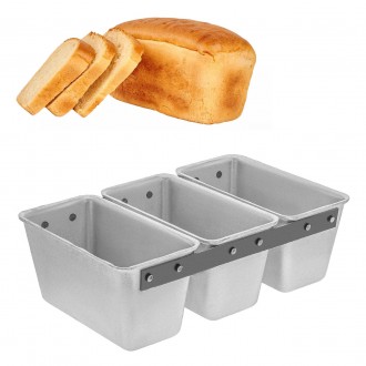 Форма тройная для выпечки хлеба Л7 подходит для домашнего хлебного производства . . фото 6